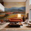 Distant Mountain I Mural Wallpaper - Red Tone - room preview 05