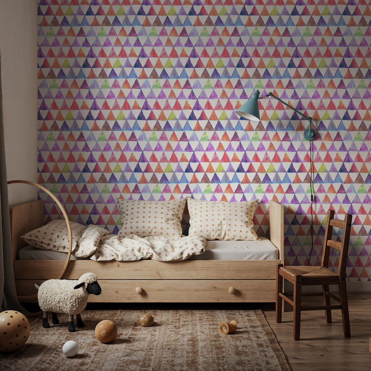 Rainbow Triangles Mural Wallpaper - room preview 05