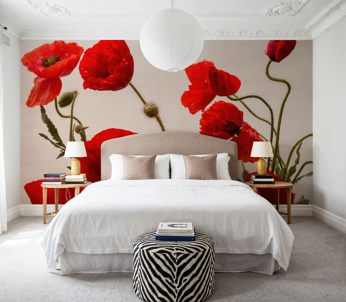 Red Poppy Mural Wallpaper - room preview 05