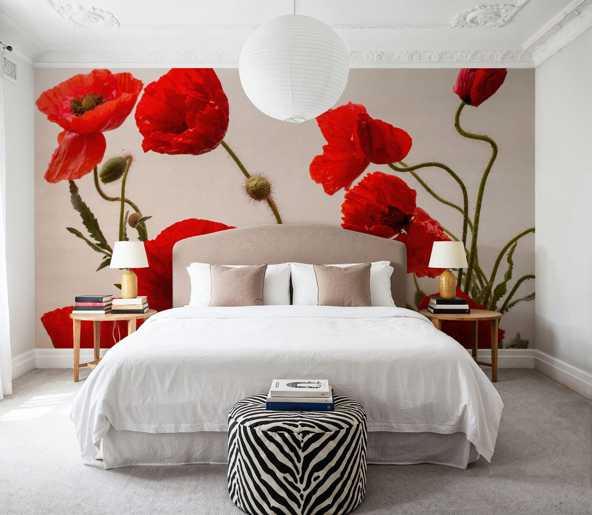 Red Poppy Mural Wallpaper - room preview 05