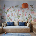 Tulips & Birds, Sky Blue Mural Wallpaper - room preview 05