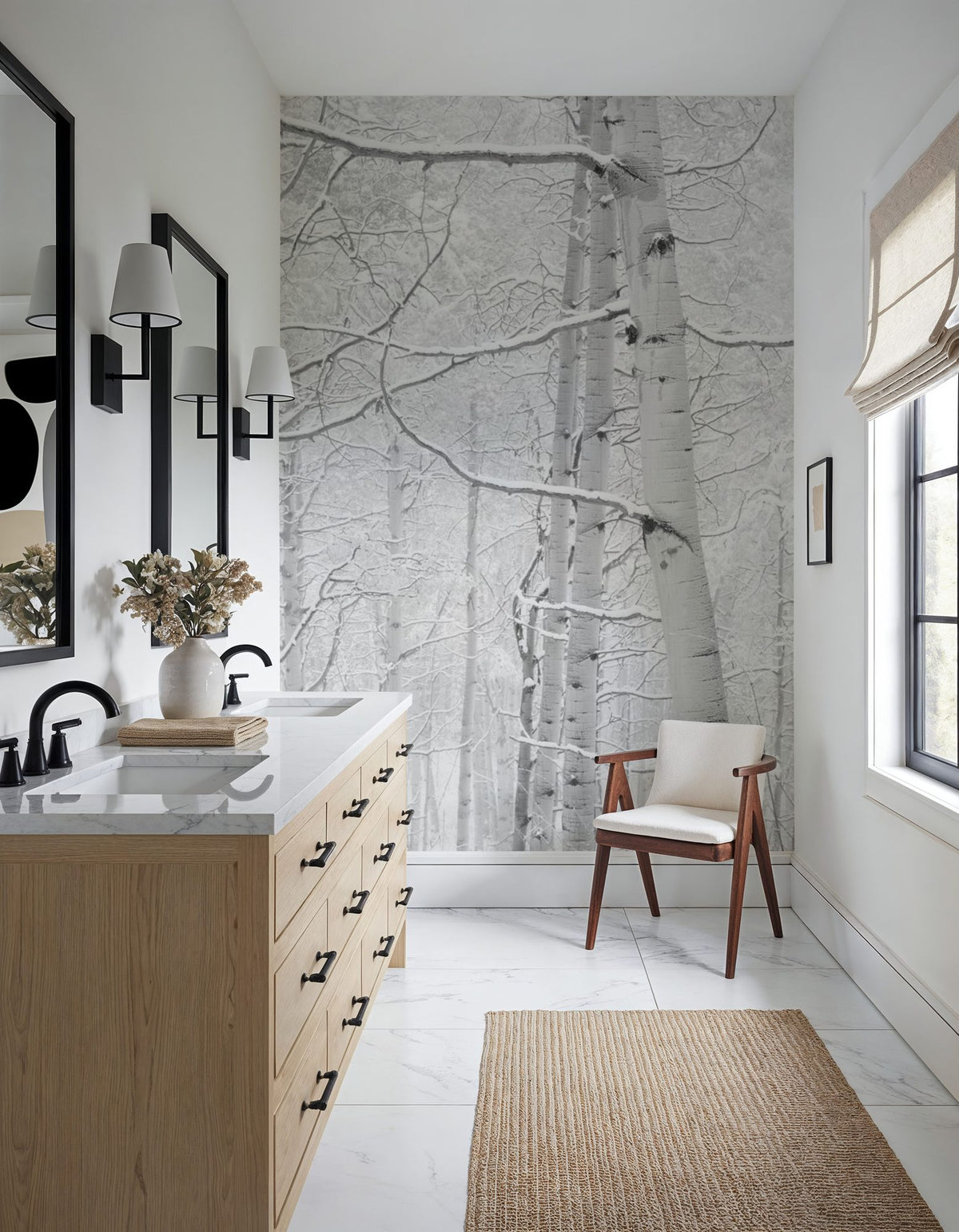 Frost-Kissed Birches Mural Wallpaper - room preview 05