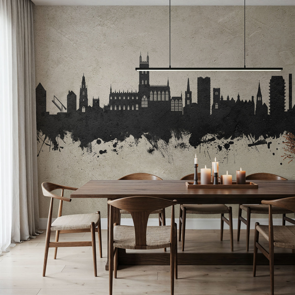 Gloucester England Skyline Concrete Mural Wallpaper - room preview 05