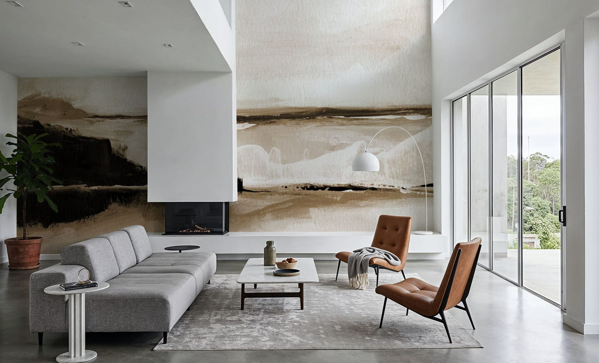 Vintage Landscape Mountainside Mural Wallpaper - room preview 05