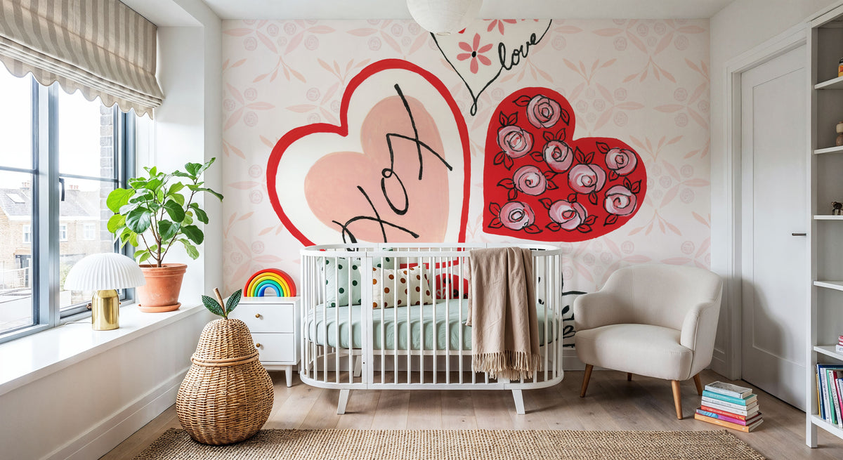 Love Hearts Mural Wallpaper - room preview 05