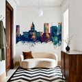 Topeka Wyoming Skyline Blue & Bronze Mural Wallpaper - room preview 05