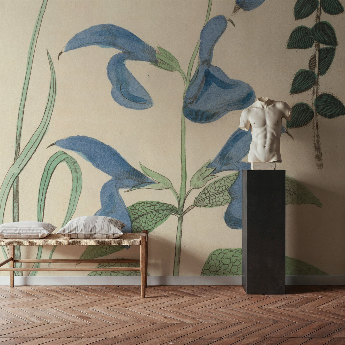 Salvia Florals II Mural Wallpaper - room preview 05