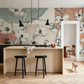 Soft Floral Figures Mural Wallpaper - room preview 05
