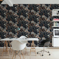 Whispers of the Mountain Pattern, Midnight Mural Wallpaper - room preview 05
