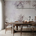 Cranes in a Field Purple Mural Wallpaper - room preview 05