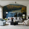 Middle Falls in Autumn Mural Wallpaper - room preview 05