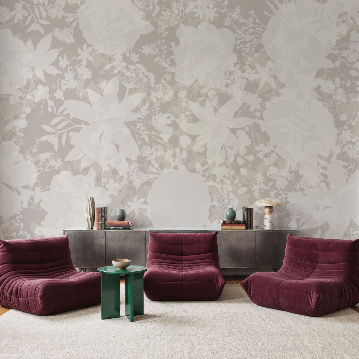 Flower Silhouette No Stain Mural Wallpaper - room preview 05