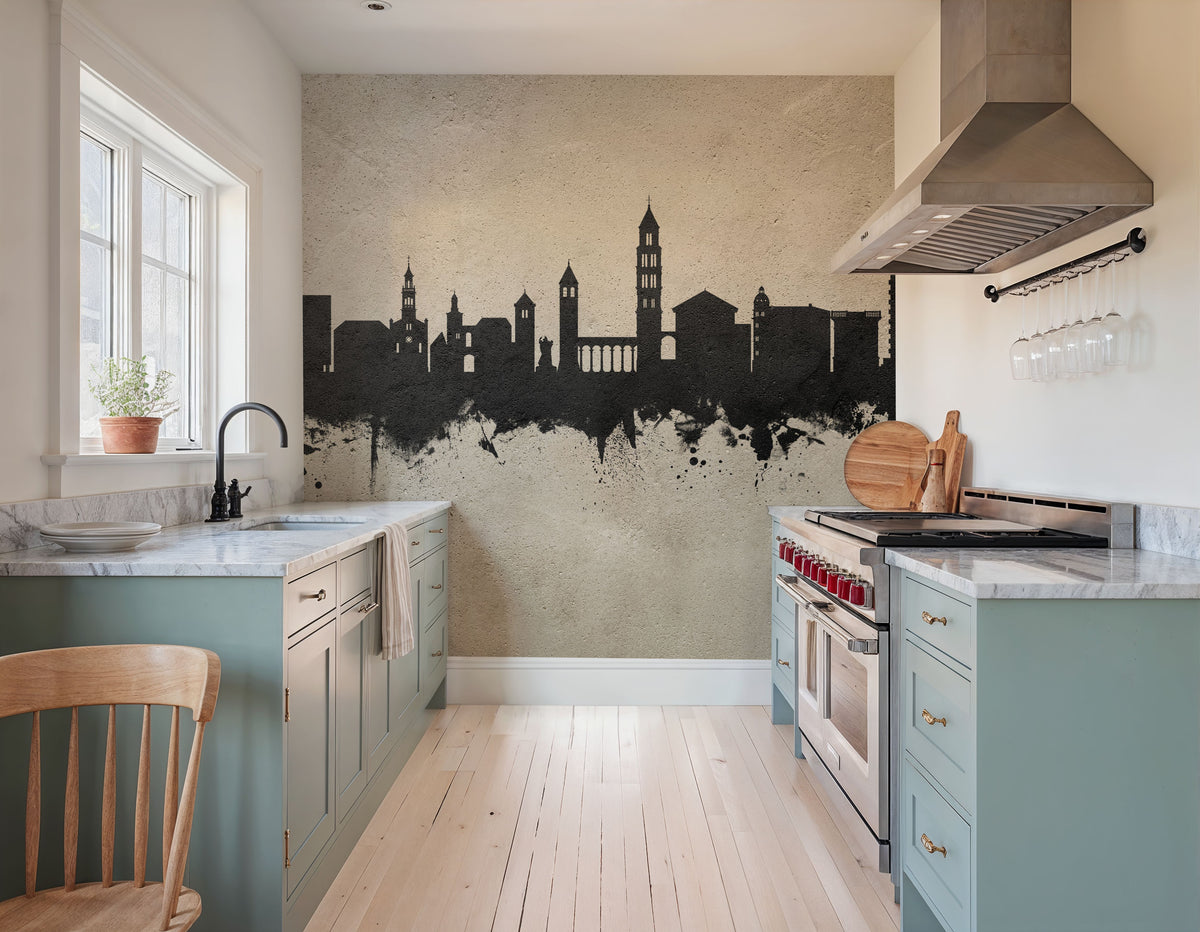 Split Croatia Skyline Concrete Mural Wallpaper - room preview 05