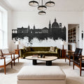 Valletta Malta Skyline Black & White Mural Wallpaper - room preview 05