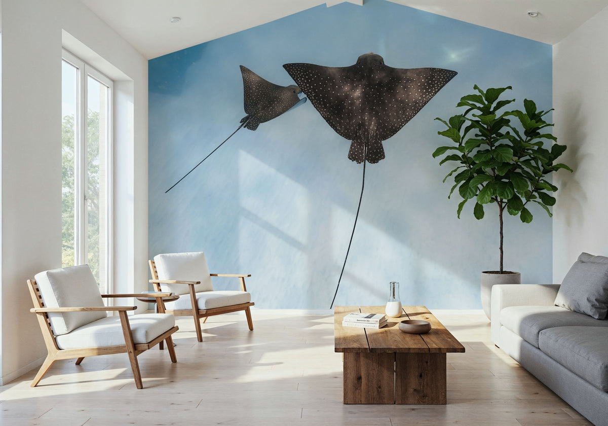 Eagle Ray Duo Mural Wallpaper - room preview 05