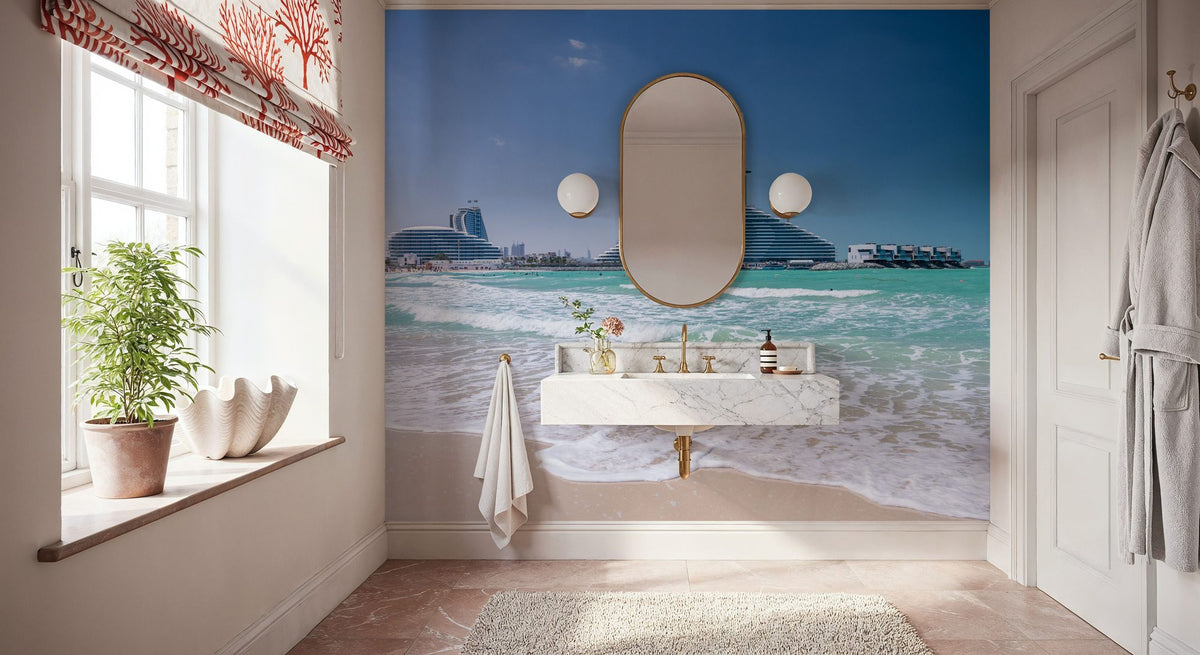 Turquoise Shore Mural Wallpaper - room preview 05