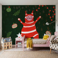 Mischief Kitty Christmas II Mural Wallpaper - room preview 05