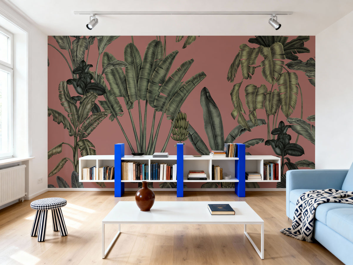 Banana Grove, Rose Mural Wallpaper - room preview 05