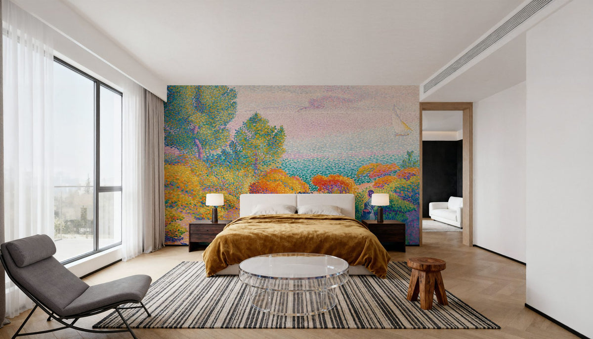 Two Women by the Shore, Mediterranean Mural Wallpaper - room preview 05