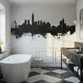 Taipei Taiwan Skyline Black & White Mural Wallpaper - room preview 05