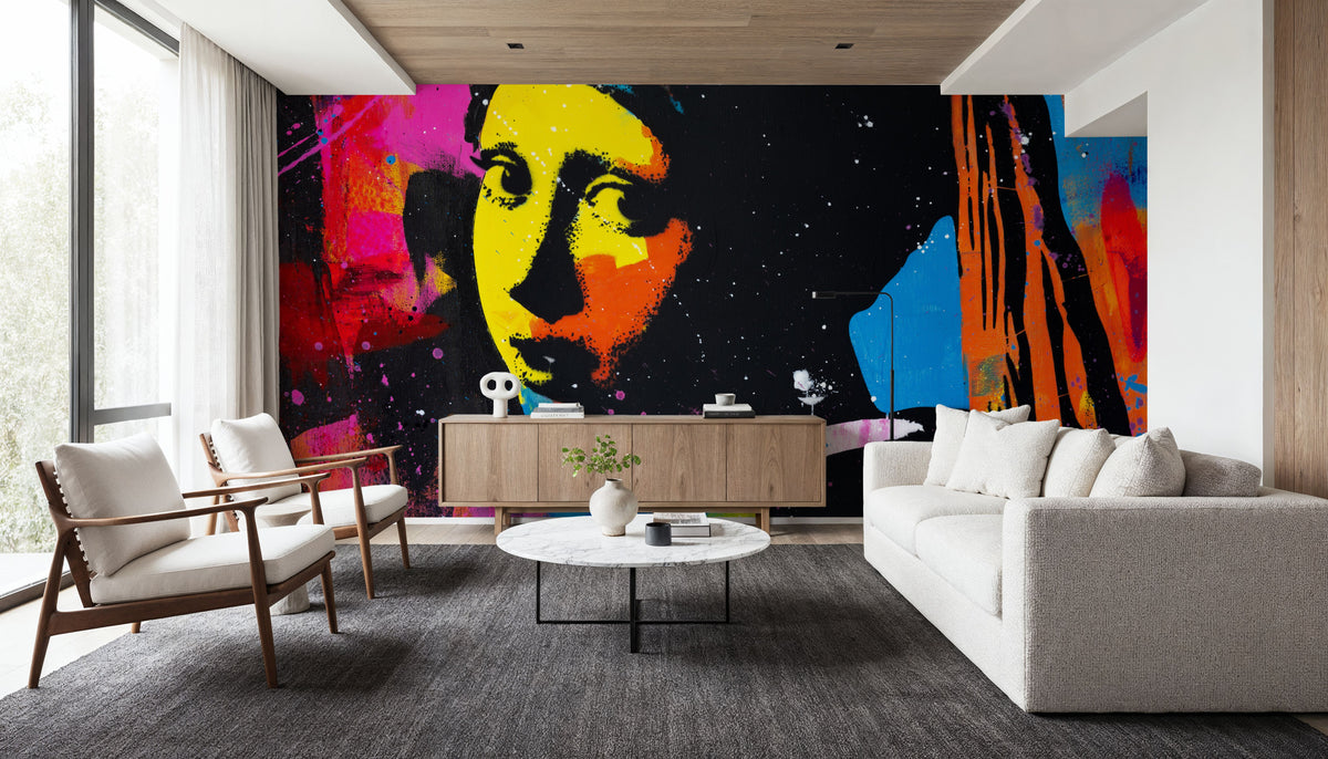 Girl with an Abstract Pearl Mural Wallpaper - room preview 05