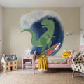 Surfing T-Rex Mural Wallpaper - room preview 05
