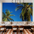 Azure Palms Horizontal Mural Wallpaper - room preview 05