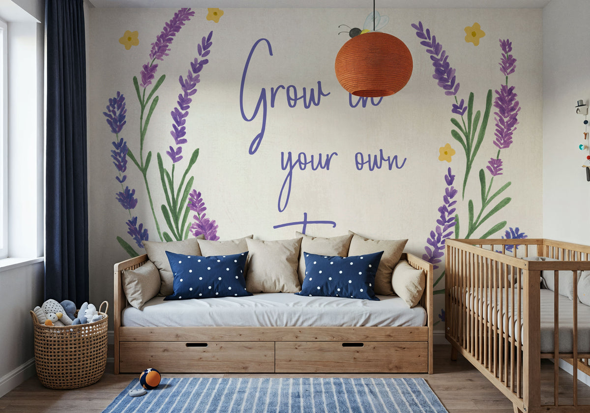 Lavender Garden V Mural Wallpaper - room preview 05