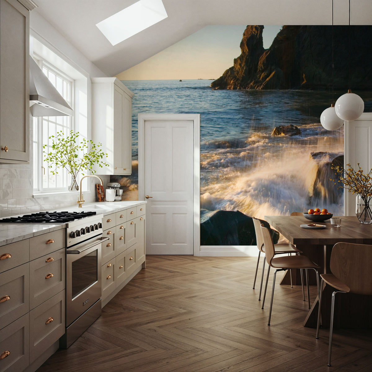 Sea Stack and Surf Mural Wallpaper - room preview 05