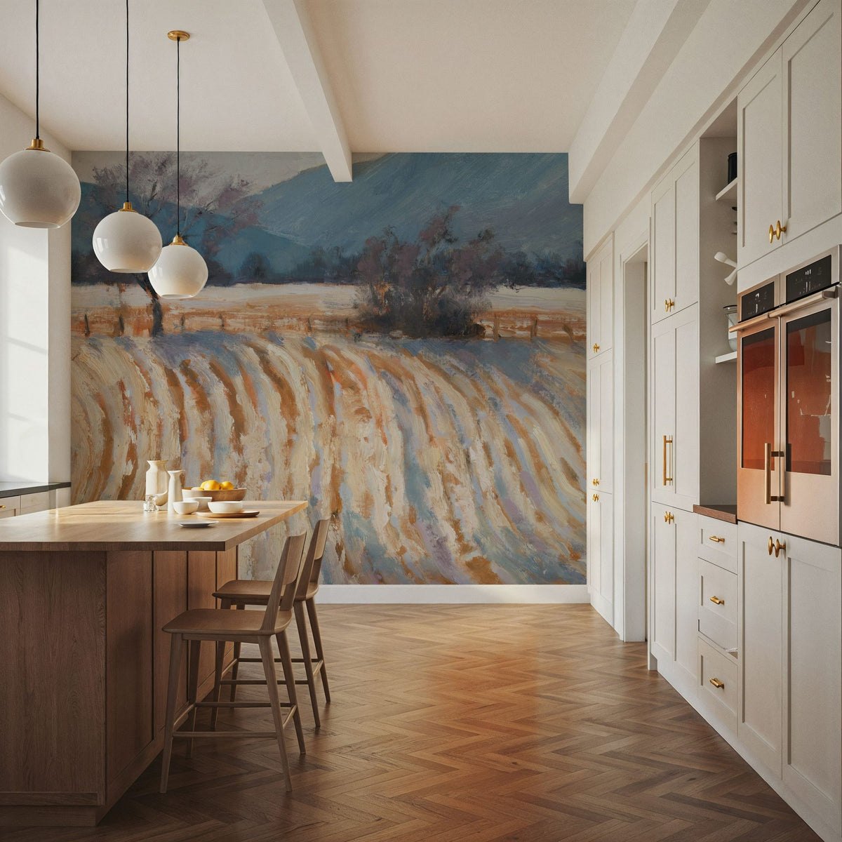 Valley Snowfall Mural Wallpaper - room preview 05