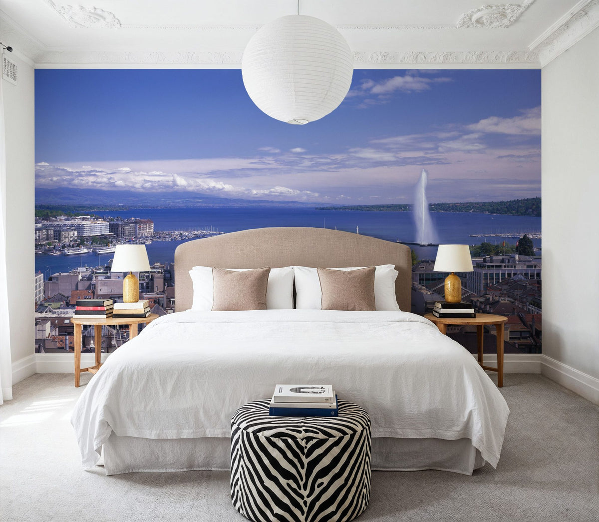 Lakeside Skyline Mural Wallpaper - room preview 05
