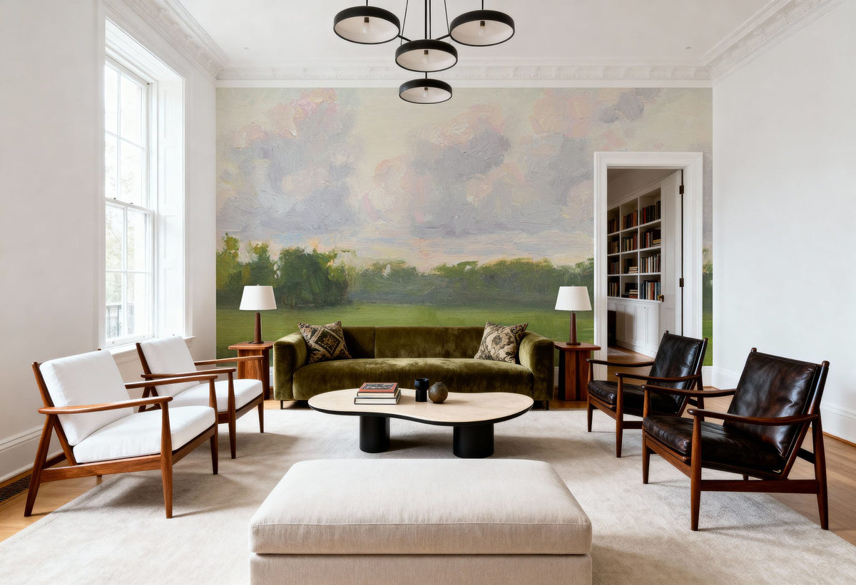 Pastel Clouds Over the Water Mural Wallpaper - room preview 05