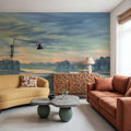 Watercolor Twilight Lake Mural Wallpaper - room preview 05