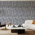 Swaying Palm Leaves, Grey Mural Wallpaper - room preview 05