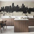 Miami Florida Skyline Concrete Mural Wallpaper - room preview 05