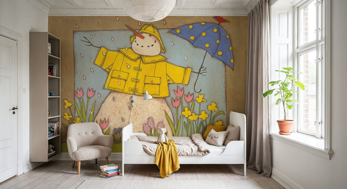 Seasonal Snowman IV Mural Wallpaper - room preview 05