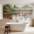 Morning Reflections of Flamingos Mural Wallpaper - room preview 05