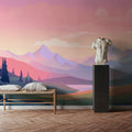 Pink Mountains Mural Wallpaper - room preview 05