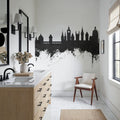 Lucerne Switzerland Luzern Skyline Black & White Mural Wallpaper - room preview 05