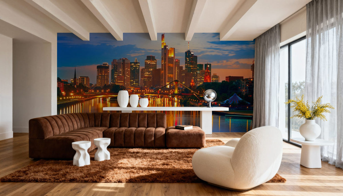 Urban Twilight Reflections Mural Wallpaper - room preview 05