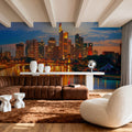 Urban Twilight Reflections Mural Wallpaper - room preview 05