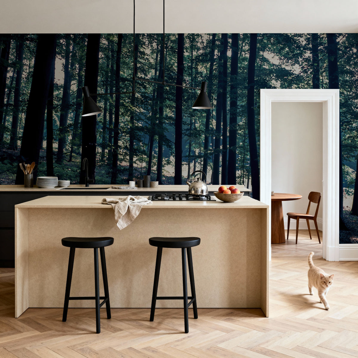 Dappled Forest Light Mural Wallpaper - room preview 05