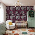 Rococo Chysatemums, Stone on Wine Mural Wallpaper - room preview 05