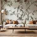 Bird Harmony, Muted Mural Wallpaper - room preview 05