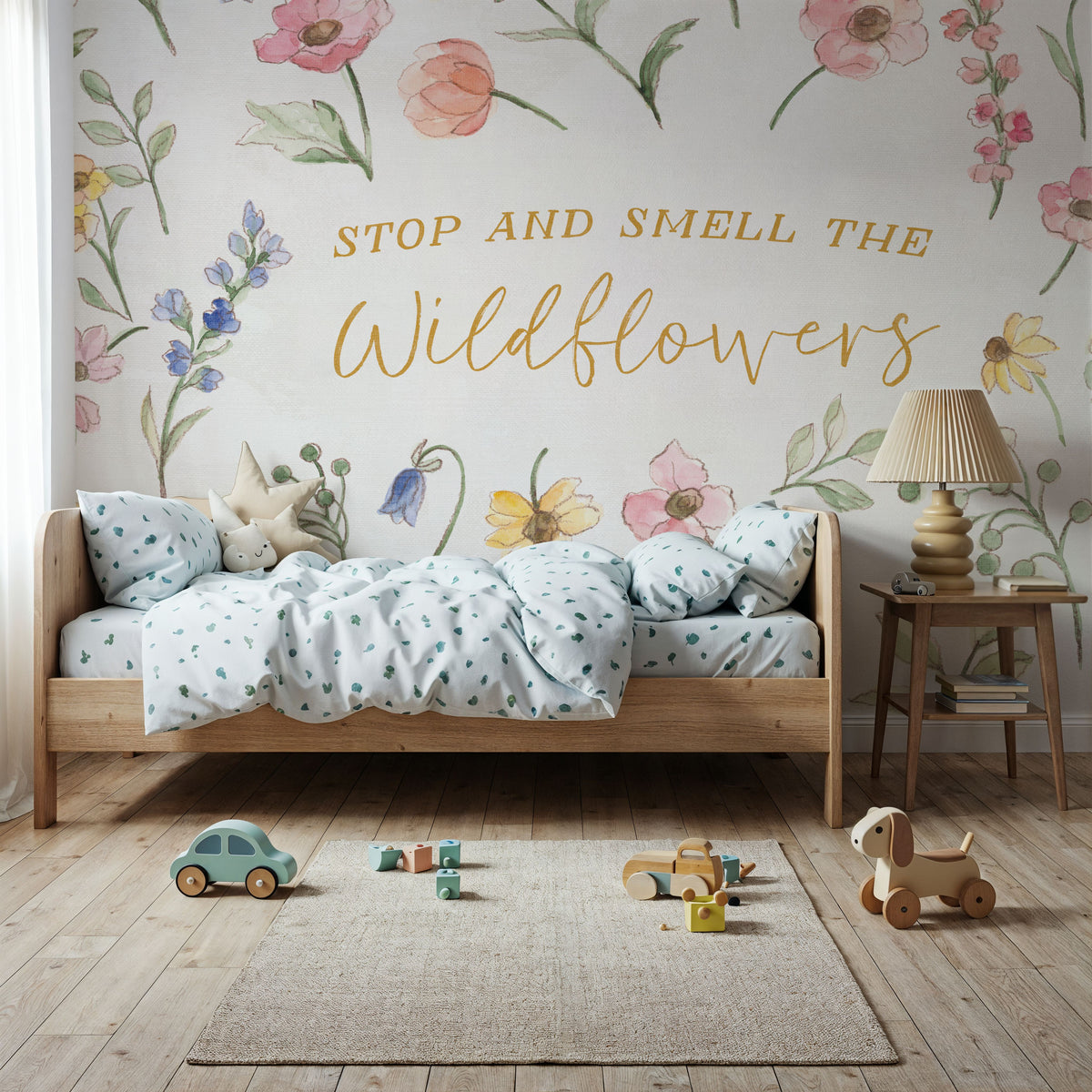 Wild Blooms IV Mural Wallpaper - Light Tone - room preview 05