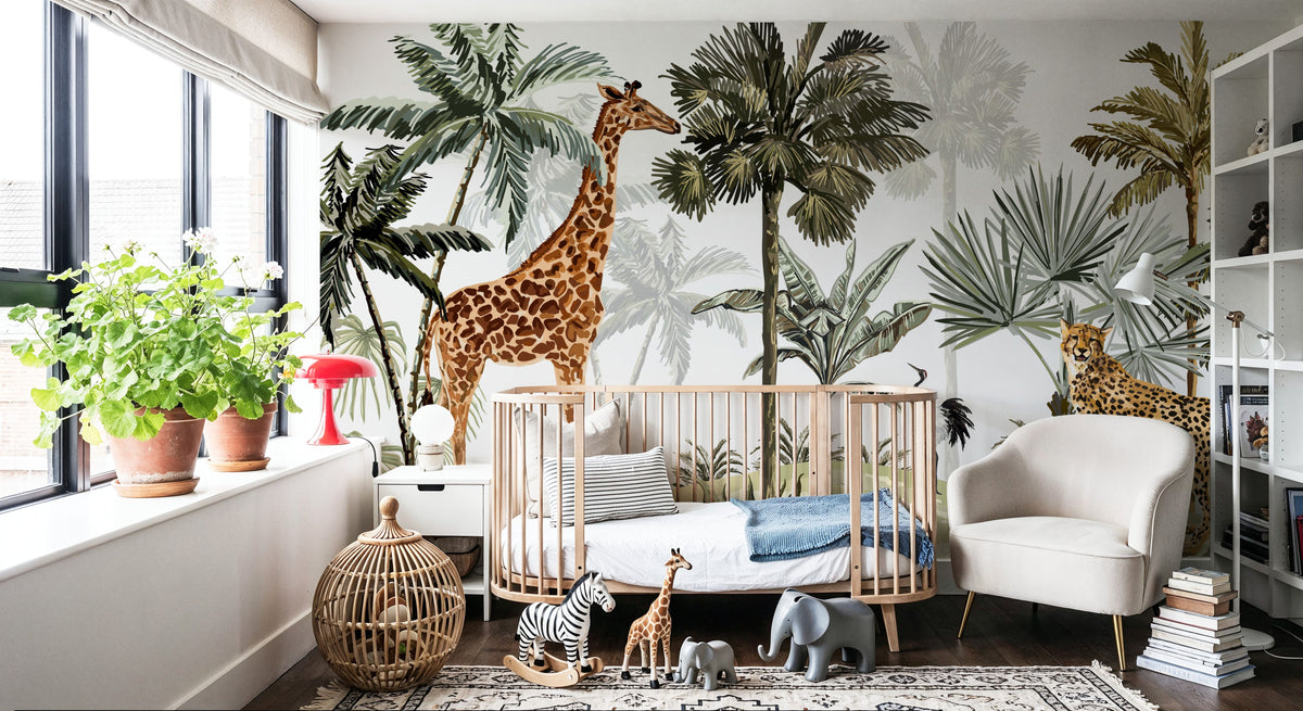 The Giraffes Paradise Mural Wallpaper - room preview 05