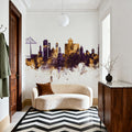 Middlesbrough England Skyline Purple & Gold Mural Wallpaper - room preview 05