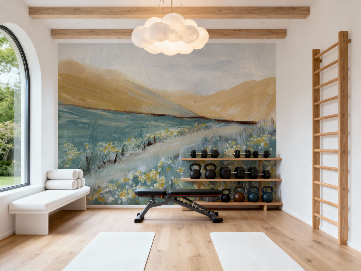 Flowers Along the Path Mural Wallpaper - room preview 05