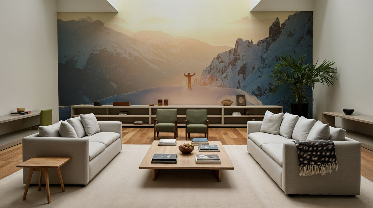 Skiers Rush Mural Wallpaper - room preview 05