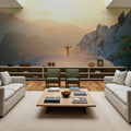 Skiers Rush Mural Wallpaper - room preview 05